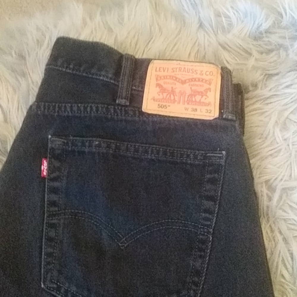 Levi Strauss 505 black mens jeans